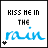A 48x48 pixel animated buddy icon featuring the text "KISS ME IN THE RAIN" with a blue rain effect, displayed as two sequential frames in a contact sheet layout showing frame-to-frame animation changes.