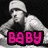 six with a person in grayscale, pink and white text overlays, and star motifs on a black background