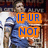 A four- shows a person in blue clothing with orange text boxes displaying changing phrases