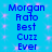 Blue background with pink sparkles and repeated blue text reading Morgan Frato Best Cuiz Ever in two vertical
