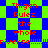 Red text on blue-green checkered background reads "Thigon Rulez the whole niverse!!!!!!!!niverse!!!!!!!!" with repeated text across two mirrored sections.