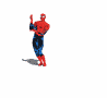 Animated sequence of Spider-Man in red and blue costume performing various martial arts poses against white background.