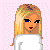 Pixel art contact sheet showing three frames of a blonde character with pink pants and yellow text reading "Not a Dumb Blonde," "Just a..." and "Little SLOW."