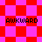 Four identical pixelated 'AWKWARD' text blocks on red and pink checkered backgrounds with varying diamond patterns.