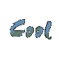 Animated sequence showing the word 'Cool' in varying colors and styles with scattered particle effects against a light gray background.