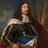 A pixelated portrait of a person with long dark hair wearing a white shirt, black vest, blue sash, and red cloak against a muted background.
