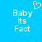 Pixelated blue background with white text 'Baby Its Fact' and a white heart symbol above the text.