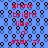 Blue background with repeating black and gray circular patterns and red text reading "shine bright like a star =)" in a