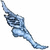 A light blue winged foot icon with a skeletal structure, displayed in three slightly different poses against a white background.