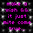 Pixelated text in bright pink on black background with white speckles, repeating 'make a wish && it just mite come true..' across two