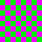Green and pink checkerboard background with two gray overlays, one larger and one smaller, positioned on the right side