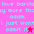 Pixelated text on pink and red backgrounds with a small star symbol, showing repeated phrases in cyan font.