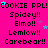 A bright pink background displays repeated text and star symbols in a pattern with animated color changes