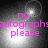 A four- of pixelated images with pink text reading "no autographs please" over a grayscale background featuring circular light effects