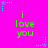 Bright pink background with green text reading "i love you" repeated in a pattern, surrounded by small cyan and purple star-shaped pixel clusters
