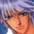 Pixelated anime-style character with light purple hair and orange skin on left, green background with bright green text 'Original Icons .com' on right.