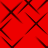 Red background with black pixelated diamond shapes forming a repeating pattern.