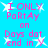 Pixelated text on bright cyan background with white starbursts, reading 'I ONLY Partay on Days dot end in' in pink and purple letters.