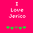 Bright pink background with white pixelated text "I Love Jerico" and a of green and brown pixelated symbols below