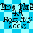 Pixelated text on a blue checkered background with star patterns, showing repeated phrases and symbols in black and white.
