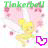 Animated icon shows a pink-haired character in yellow dress with heart symbol, text changes from green to blue.