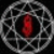 A 50x50 pixel animated buddy icon featuring a metallic pentagram with red center and golden "Slipknot" text on dark background.
