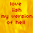 Red pixelated text on a yellow-orange gradient background with two identical sections and one gray section.