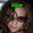 A pixelated image of a person with curly brown hair and sunglasses, showing two states: one with green text 'Allie' above the head and another with green '<3' symbol.
