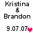 Pixelated text displays names and date with heart symbols in two , showing animation changes between frames