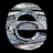 silver metallic letter 'e' icons with varying 3D rotations and surface textures against a black background