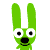A static contact sheet of two pixelated cartoon animal heads with text below, featuring a green rabbit-like character on the left and pink dog-like character on the right against a white background.