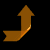 Golden arrow-shaped icons with varying tail and body configurations on black background, some displaying motion effects.