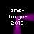 Pixelated purple frame with white text 'ems-taryn-2013' repeated four times on black background, forming a mirrored layout.