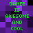 Green pixelated text on a purple and black checkered background repeats 'DANEE IS AWESOME AND COOL' in two vertical