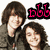Two people with dark curly hair pose together in a pixelated image, with text overlays changing across frames.
