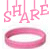 A 2x2 contact sheet of four animated frames showing pink rubber bracelets with hanging text above each, displaying different words across the sequence.