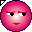pink circular icons with varying eye expressions on a gray background, showing subtle animation changes in eyelid positions