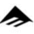 Black and white icon set with five distinct symbols: a winged shape, circular arrow, diamond logo, 'almost' text on dark background, and bracketed 'K'.