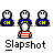 Pixelated character in blue shirt with yellow 'CH' and red-and-white striped pants, shown in multiple poses with text overlays reading 'I AM LISTENING' and 'Slapshot TO THE FUCKING SONG!!'