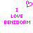 Pixelated pink text and heart symbol on white background, two identical static frames side-by-side with 'I LOVE BENIDORM' below a heart.