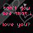 Pixelated text in pink on dark background with grayscale heart outline, showing two states: one with 'FRICKEN' and another without.