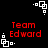 Red 'Team Edward' text appears on black background with white pixelated corner icons, each icon showing a square pattern with dots and lines.