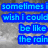 Blue text on a gray pixelated background displays lyrics about connecting hearts like rain connects sky and ground.