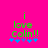 Green text 'i love Colin!!' on bright pink background with blue and purple star-like symbols below, two identical frames side-by-side.