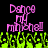 Pixelated text 'Dance My Michael' in pink above green pixelated grass on black background, with visible animation change between frames.