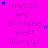 A static image with a bright pink background displaying repeated text 'Alyssa And Brittany Best Wiffeys' in light purple, scattered blue and purple stars.