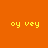 Yellow pixelated text 'oy vey' repeated twice on an orange background with no visible animation changes.