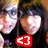 Two people with dark hair and glasses pose together, one wearing a purple bow tie; red heart-shaped icon with white '<3' symbol appears in lower right of each frame.