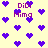 Pixelated purple hearts and 'DiDi Mima' text on a pale yellow background with no visible animation changes.
