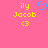 Pixelated pink background with yellow text 'ily Jacob' and '<3', plus a blue heart symbol above the left side.